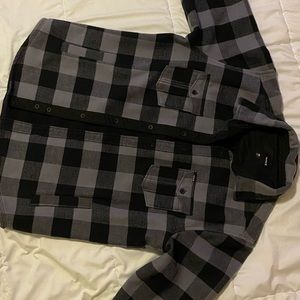 Fleece lined flannel gray and black